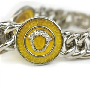 Gianni Versace Medusa Icon Silver&Yellow Bracelet!